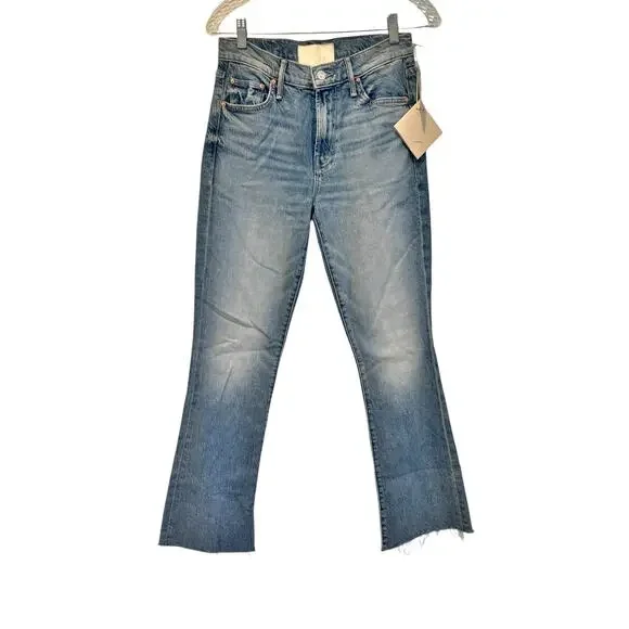 Mother Women's The Outsider Flood Fray Jeans Are We There Yet Blue Size 28 NWT